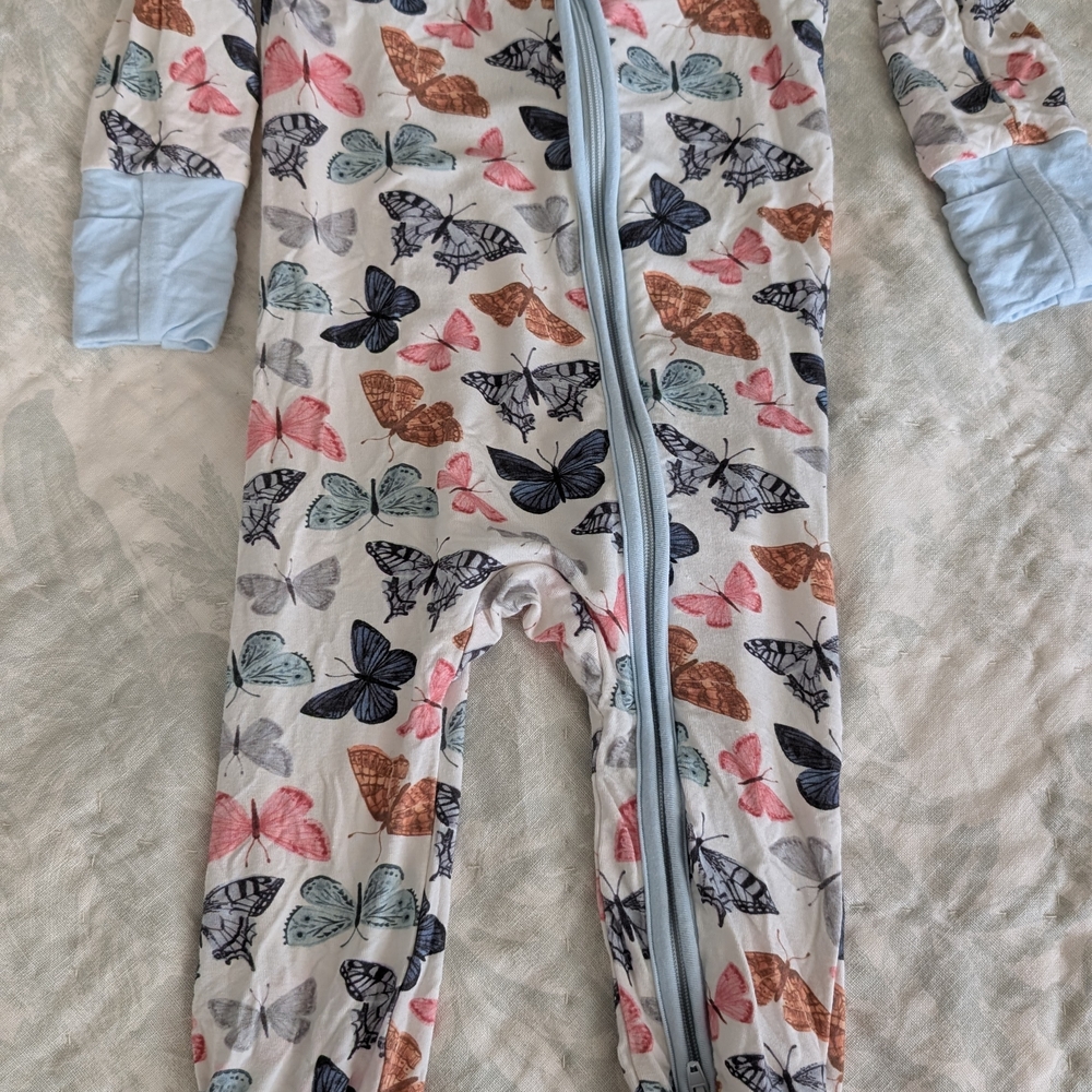 Caden Lane Butterfly Print Kids Pajamas Footies